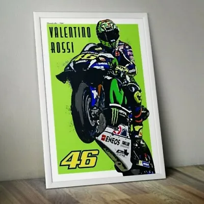 Valentino Rossi Yamaha Poster Print. MotoGP Motorsport A4 A3 A2 Wall Art • $36.99