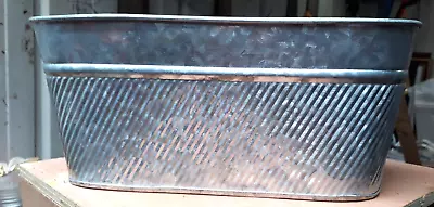 £10 • Buy 2 X Medium 30cm Galvanized Zinc Trough Planter Flower Pots Plant Pot Herbs