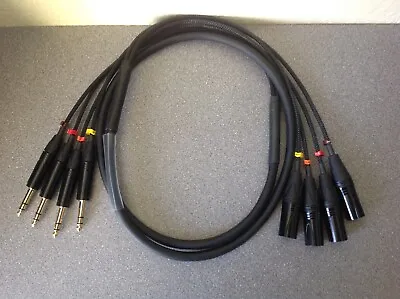 4 Way XLR To Jack Loom 2m - Black & Gold Connectors - Very High Quality  • £34.50