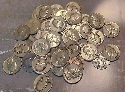 1 Roll Of 40 - $10 Face Value Mixed Date 90% Silver Washington Quarters • $202.50