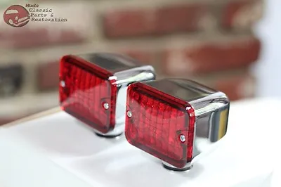 Medium LED Rectangle Rod Lights Stop Turn Signal Tail Lamp Hot Rat Rod Truck RV • $65.50