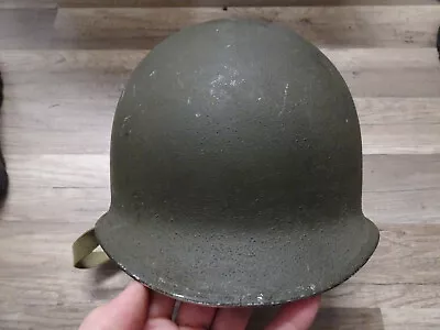 Orig WW2 M1 Helmet  Front Seam - Fixed Bales  Liner Is + 29 • $264