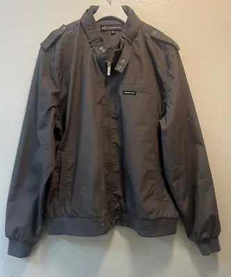 Members Only Jacket Mens Gray Bomber 90s 80s Cafe Racer Zip Up Lined Size XXL • $42