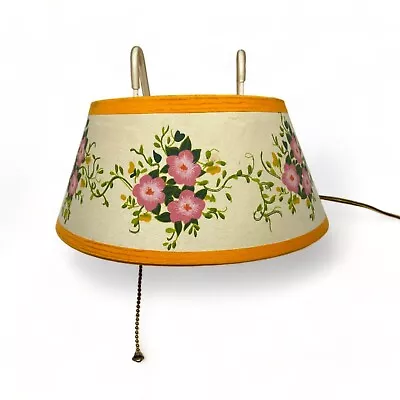 Vintage Headboard Reading Lamp Floral Pattern MCM Style Works! Mid Century Decor • $37.95