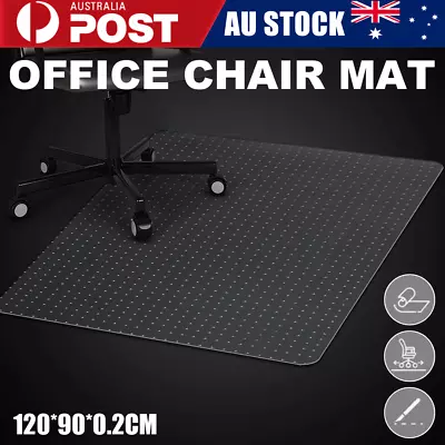 Chair Mat Office PVC Carpet Floor Protectors Home Room Computer Work 120X90CM • $27.59