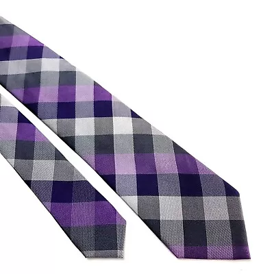 Van Heusen Silk Tie Purple Plaid Print  • $8.99