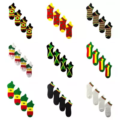 £4.99 • Buy 1 Pair Mens Rasta Reggae Cannabis Marijuana Weed Festival Flag Trainer Socks