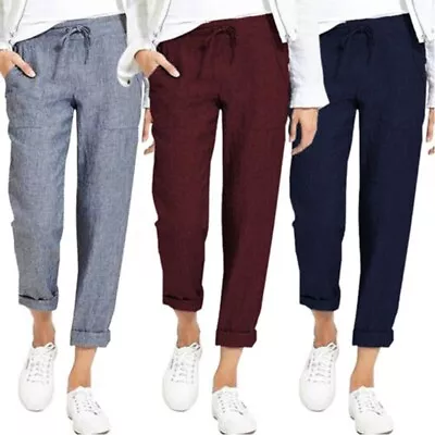 Loose Elastic Trousers ZANZEA Women Long Pants Plus Size 8-24 Casual Waist Harem • $30.60