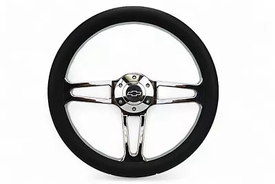 Chevy C10 C/K Pick Up Truck 14  Black & Billet Steering Wheel With Chevy Horn • $149.99