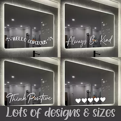 Inspirational Mirror Quotes Sticker Decal Bathroom Self Affirmation Window Love • $22.90