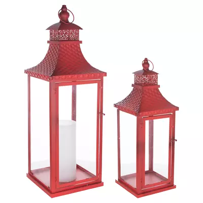 Traditional Lantern With Hammered Metal Lid • $159.89