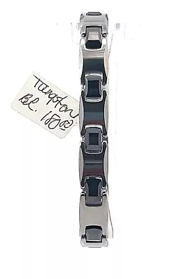 Men's SHR & Simmons 10.5mm Two-Tone Tungsten & Black Ceramic Bracelet • $48.95
