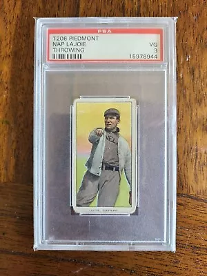 1909 T206 Nap Lajoie Throwing Variation PSA 3 Piedmont 150 Back Centered HOF • $1200