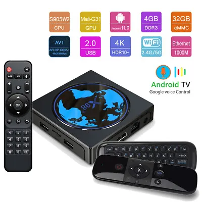 X98 Mini 4GB/32GB Bluetooth 4K Android 11 Dual WiFi 5G+1000M Google Voice TV Box • $52.76