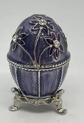 Stauer Faberge Egg Replica Lavender Easter Gift Trinket Box Russian Imperial  • $28.99