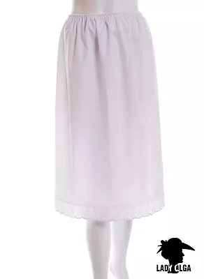 Ladies Underskirt Waist Skirt Poly/Cotton Half Slip 18 &28  Finish White & Black • £9.99