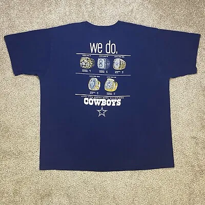 Dallas Cowboys Shirt Mens 2XL XXL Dark Blue Got Five Super Bowl Rings Reebok • $15