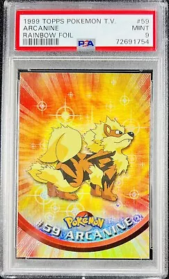 1999 Topps Pokemon Series 1 4th Print 59 Arcanine Rainbow Foil PSA 9  • $179.99