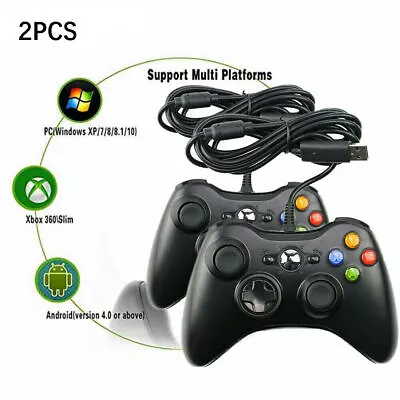 Sale 2x Wired Game Controller Gamepad For Xbox 360 Console Joypad Windows Pc • $32.56