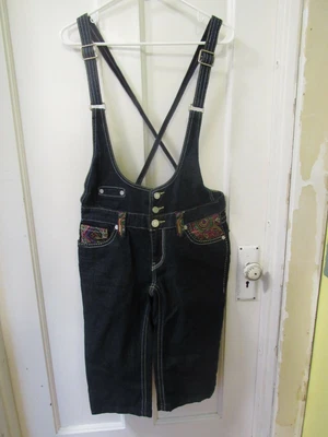 $65 • Buy Vintage Coogi Girls Womens Denim Jean Overalls Coveralls Suspender Shorts 13  14