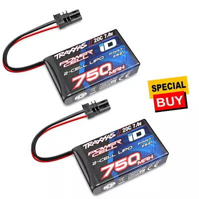 Traxxas 750mAh 7.4V 2-Cell 20C LiPo Battery (2) For TRX-4M 1/18 Bronco/Defender • $39.90