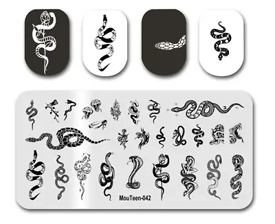 £4 • Buy Snake Python Teeth Rose Pinup Gothic Nail Art Stamping Transfer Plate