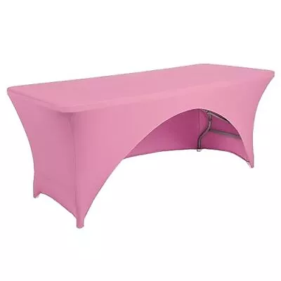 6FT Rectangular Pink Spandex Tablecloth Stretchable Washable Fitted Table Cov... • $23.50