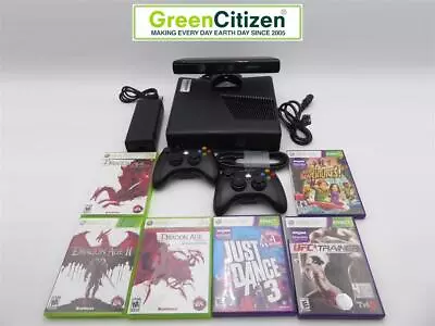 Microsoft Xbox 360 S Model 1 Slim 250GB HDD Console 2 Controllers Kinect Bundle • $159.99