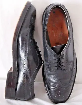 Hanover 3312 V-Cleat Vintage Pebbled 5-Nail Wing Tip Dress Oxford Shoes Mens 9 D • $31.97