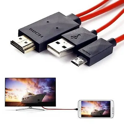 Micro USB To HDMI MHL TV Out-Cable Adapter For Samsung Galaxy S3 I9300 Etc. • £12.99