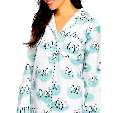 Munki Munki Penquin Flannel Pajamas Women's Size XXL  White 2 Piece Brand New • $40