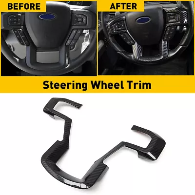 Carbon Fiber Interior Steering Wheel Moulding Trim For 15+ Ford F150 Accessories • $18.99