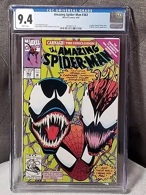 Amazing Spider-Man #363 CGC VERIFIED 9.4 NM Carnage Venom Appearance WHITE PAGES • $39.99