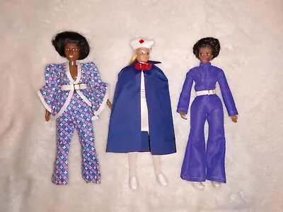 Dinah-mite Nurse And Black Dolls 8in By Mego Lot Of Three • $100