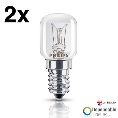 2 X 25w PHILIPS Branded Oven Lamps / E14 SES Small Edison Screw Cooker Bulbs • £7.70