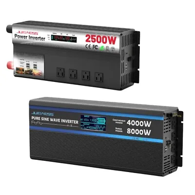 DC 12V 5000W 8000W Pure Sine Wave Power Inverter AC 110V 120V Vehicle RV Marine  • $110