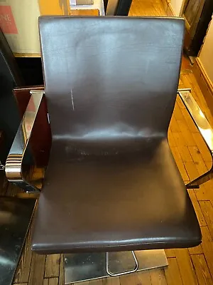 Salon Ambience Dark Brown Luxury Leather Upholstered Pump & Swivel Salon Chairs • £125