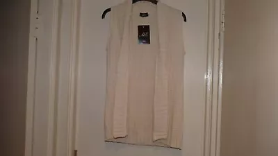 ME Shawl Collar Long Waistcoat Cream Size L/XL • £9