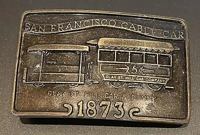 Vintage 70's San Francisco Cable Car 1873 Clay St Mill Belt Buckle • $14.99