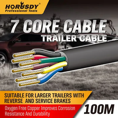 $159.99 • Buy 100M X 7 Core Wire Trailer Cable Automotive Boat Caravan Truck Coil V90 PVC