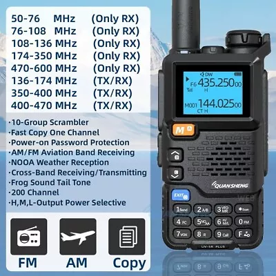 Quansheng UV-5R Plus VHF UHF Dual-Band Ham Portable Two-way Radio Walkie Talkie • £25.99