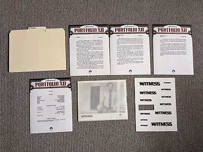 Witness Movie Press Kit + Photographs & Slides Promotional Harrison Ford  • $174.99