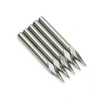 3.175*20 Degree 0.1mm V Groove 1 Flute Spiral Carbide Engraving Bits Metal 5Pcs • $25.89