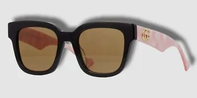 $359 Authentic Gucci GG0998S 005 Women's Black Pink Square Sunglasses 54/21/145 • $99.98