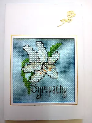 Sympathy Card Completed Cross Stitch Lily Of The Valley 6x4  • £3.65