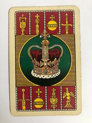 Royal Crown Queen Sceptre Scepter King Sword Eagle Vintage Art Swap Playing Card • $2