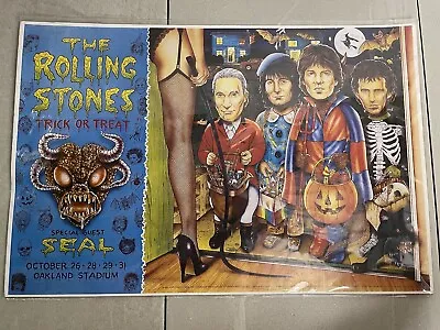 Rolling Stones 1994 Tour Oakland Stadium Concert Trick Or Treat Poster -Reprint? • $44.50