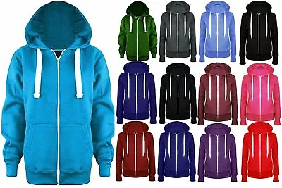 Ladies Girl NEW PLUS SIZE Zip Up Sweatshirt Hooded Hoodie Coat Jacket Top 8-26 • £11.49