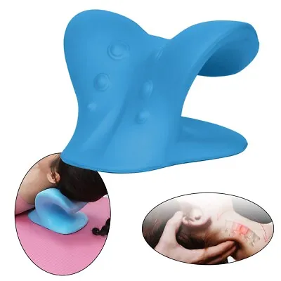 Neck Traction Pillow Original Cloud Shape Neck Stretcher Cervical Pain Relaxers • £4.39