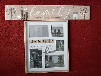 Family Tiled 5 Multi Aperture Frame With Added Plaque • £6